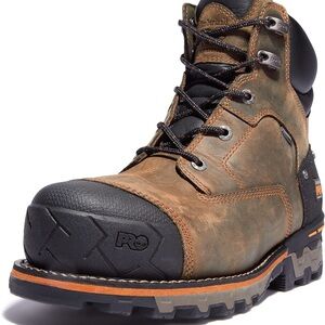 Pre-Loved Timberland PRO Men's Brown and Black Safety Boots